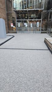 Resin bound school installed using SureSet Resin Desert Grey